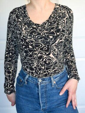 FUNKY COWL NECK SHIRT ⚫⚪